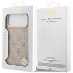 Guess PU Leather 4G Gold Frame MagSafe kryt pre iPhone 17 Pro Max, ružový