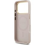 Guess PU Leather 4G Gold Frame MagSafe kryt pre iPhone 17 Pro, ružový