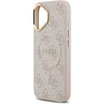 Guess PU Leather 4G Gold Frame MagSafe kryt pre iPhone 17, ružový