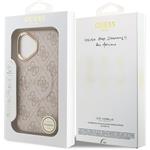 Guess PU Leather 4G Gold Frame MagSafe kryt pre iPhone 17, ružový