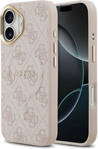 Guess PU Leather 4G Gold Frame MagSafe kryt pre iPhone 17, ružový