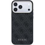 Guess PU Leather 4G Gold Frame MagSafe kryt pre iPhone 18 Pro Max, čierny
