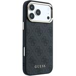 Guess PU Leather 4G Gold Frame MagSafe kryt pre iPhone 18 Pro Max, čierny