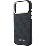 Guess PU Leather 4G Gold Frame MagSafe kryt pre iPhone 18 Pro Max, čierny