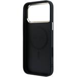 Guess PU Leather 4G Gold Frame MagSafe kryt pre iPhone 18 Pro Max, čierny