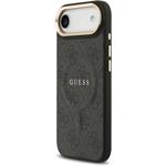 Guess PU Leather 4G Gold Frame MagSafe kryt pre iPhone Air, čierny