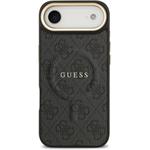 Guess PU Leather 4G Gold Frame MagSafe kryt pre iPhone Air, čierny