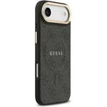 Guess PU Leather 4G Gold Frame MagSafe kryt pre iPhone Air, čierny