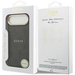 Guess PU Leather 4G Gold Frame MagSafe kryt pre iPhone Air, čierny