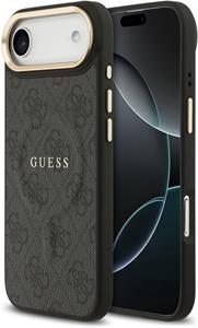 Guess PU Leather 4G Gold Frame MagSafe kryt pre iPhone Air, čierny