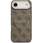 Guess PU Leather 4G Gold Frame MagSafe kryt pre iPhone Air, hnedý