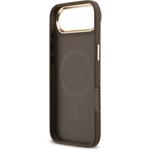 Guess PU Leather 4G Gold Frame MagSafe kryt pre iPhone Air, hnedý