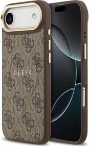 Guess PU Leather 4G Gold Frame MagSafe kryt pre iPhone Air, hnedý