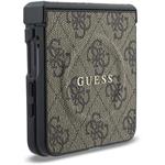 Guess PU Leather 4G Magnetic kryt pre Samsung Galaxy Z Flip 8, hnedý