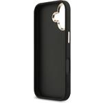 Guess PU Leather 4G Metal Logo Gold Frame kryt pre iPhone 17, čierny