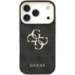 Guess PU Leather 4G Metal Logo Gold Frame kryt pre iPhone 17 Pro, čierny