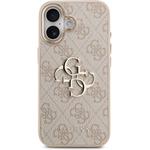 Guess PU Leather 4G Metal Logo Gold Frame kryt pre iPhone 17, ružový
