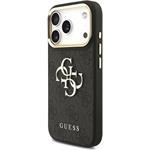 Guess PU Leather 4G Metal Logo Gold Frame kryt pre iPhone 18 Pro, čierny