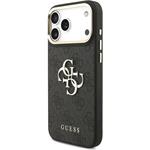Guess PU Leather 4G Metal Logo Gold Frame kryt pre iPhone 18 Pro Max, čierny