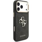 Guess PU Leather 4G Metal Logo Gold Frame kryt pre iPhone 18 Pro Max, čierny