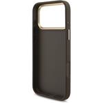 Guess PU Leather 4G Metal Logo Gold Frame kryt pre iPhone 18 Pro Max, hnedý