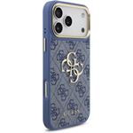 Guess PU Leather 4G Metal Logo Gold Frame kryt pre iPhone 18 Pro Max, modrý