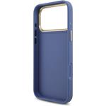 Guess PU Leather 4G Metal Logo Gold Frame kryt pre iPhone 18 Pro Max, modrý