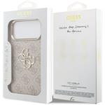 Guess PU Leather 4G Metal Logo Gold Frame kryt pre iPhone 18 Pro Max, ružový
