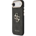 Guess PU Leather 4G Metal Logo Gold Frame kryt pre iPhone Air, čierny