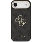 Guess PU Leather 4G Metal Logo Gold Frame kryt pre iPhone Air, čierny