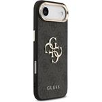 Guess PU Leather 4G Metal Logo Gold Frame kryt pre iPhone Air, čierny