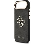 Guess PU Leather 4G Metal Logo Gold Frame kryt pre iPhone Air, čierny