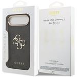 Guess PU Leather 4G Metal Logo Gold Frame kryt pre iPhone Air, čierny