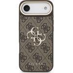 Guess PU Leather 4G Metal Logo Gold Frame kryt pre iPhone Air, hnedý
