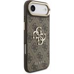 Guess PU Leather 4G Metal Logo Gold Frame kryt pre iPhone Air, hnedý