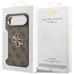 Guess PU Leather 4G Metal Logo Gold Frame kryt pre iPhone Air, hnedý