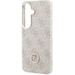 Guess PU Leather 4G Strass Logo Gold Frame Magnetic kryt pre Samsung Galaxy S26, ružový