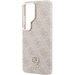 Guess PU Leather 4G Strass Logo Gold Frame Magnetic kryt pre Samsung Galaxy S26 Ultra, ružový