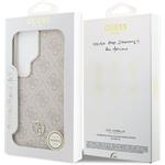 Guess PU Leather 4G Strass Logo Gold Frame Magnetic kryt pre Samsung Galaxy S26 Ultra, ružový
