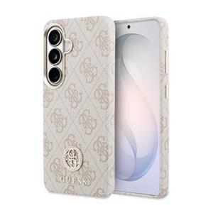 Guess PU Leather 4G Strass Logo Gold Frame Magnetic Zadní Kryt pro Samsung Galaxy S26 Pink