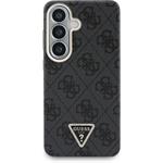 Guess PU Leather 4G Strass Triangle Logo Gold Frame Magnetic kryt pre Samsung Galaxy S26, čierny