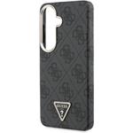 Guess PU Leather 4G Strass Triangle Logo Gold Frame Magnetic kryt pre Samsung Galaxy S26, čierny