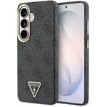 Guess PU Leather 4G Strass Triangle Logo Gold Frame Magnetic kryt pre Samsung Galaxy S26, čierny