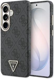 Guess PU Leather 4G Strass Triangle Logo Gold Frame Magnetic kryt pre Samsung Galaxy S26, čierny