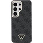 Guess PU Leather 4G Strass Triangle Logo Gold Frame Magnetic kryt pre Samsung Galaxy S26 Ultra, čierny