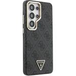 Guess PU Leather 4G Strass Triangle Logo Gold Frame Magnetic kryt pre Samsung Galaxy S26 Ultra, čierny