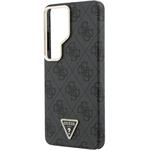 Guess PU Leather 4G Strass Triangle Logo Gold Frame Magnetic kryt pre Samsung Galaxy S26 Ultra, čierny
