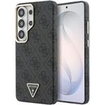 Guess PU Leather 4G Strass Triangle Logo Gold Frame Magnetic kryt pre Samsung Galaxy S26 Ultra, čierny