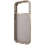 Guess PU Leather 4G Strass Triangle Logo Gold Frame MagSafe kryt pre iPhone 18 Pro, ružový