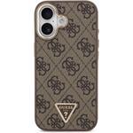 Guess PU Leather 4G Triangle Logo Gold Frame MagSafe kryt pre iPhone 17, hnedý